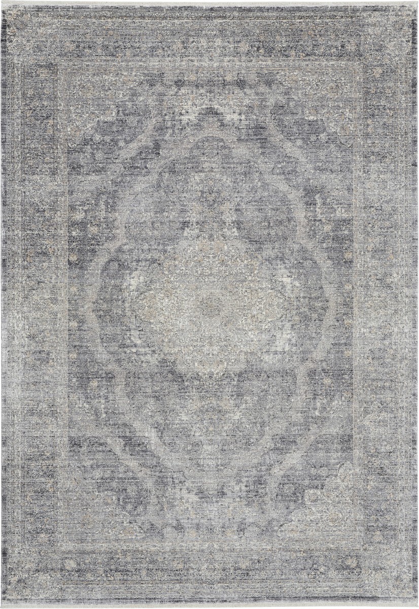 Indoor Luxcelle Rayon Viscose Area Rug Material Luxury Modern Chic Grey Silver Blue STN05 CHARCOAL CREME Hand Loomed